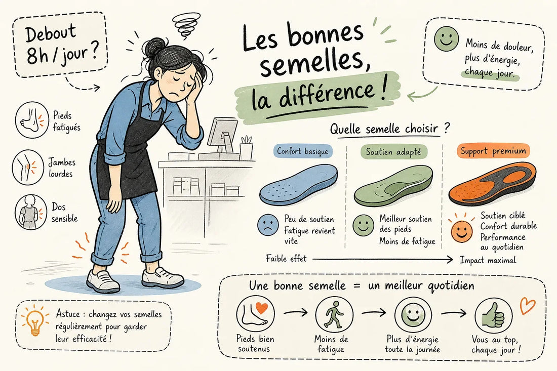 Debout 8h par jour : quelles semelles choisir vraiment