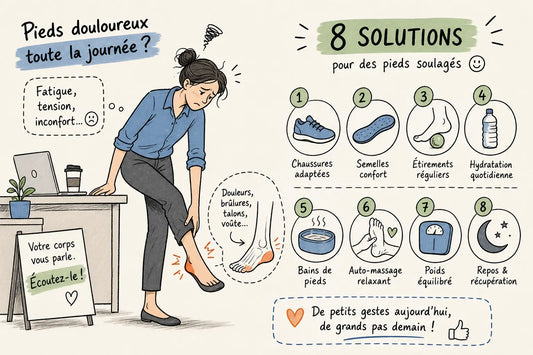 Douleur aux pieds debout toute la journée : 8 solutions