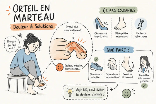Douleur orteil en marteau : causes, remèdes et quand agir