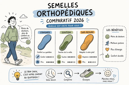 Semelles orthopédiques : comparatif 2026 et guide de choix
