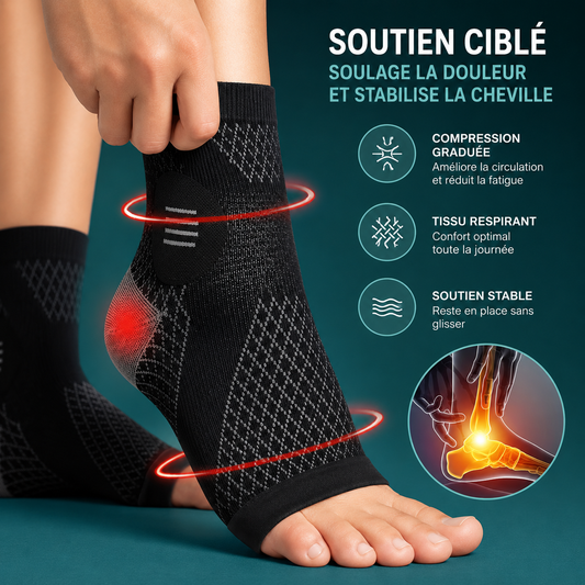 Chaussettes de Compression Cheville — Soutien Voûte Plantaire