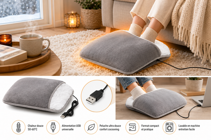 Chauffe-Pieds Électrique USB — Confort Hivernal