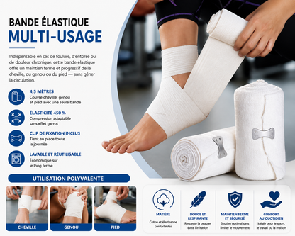 Bande de Compression Élastique — Soutien Cheville et Pied