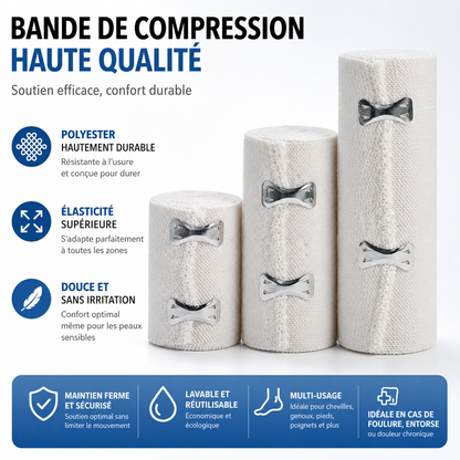 Bande de Compression Élastique — Soutien Cheville et Pied
