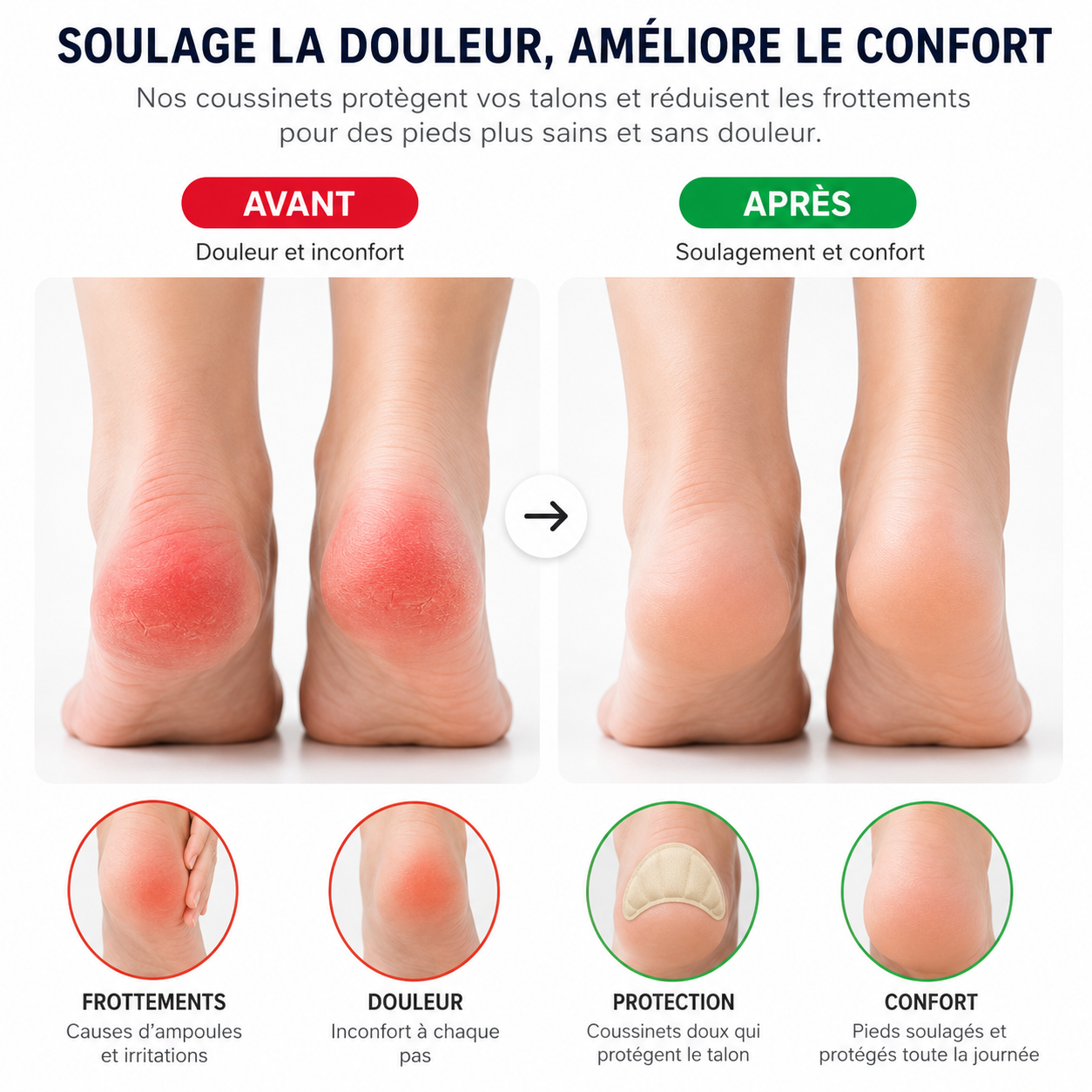Protège-Talons Adhésifs — Coussinets Anti-Douleur