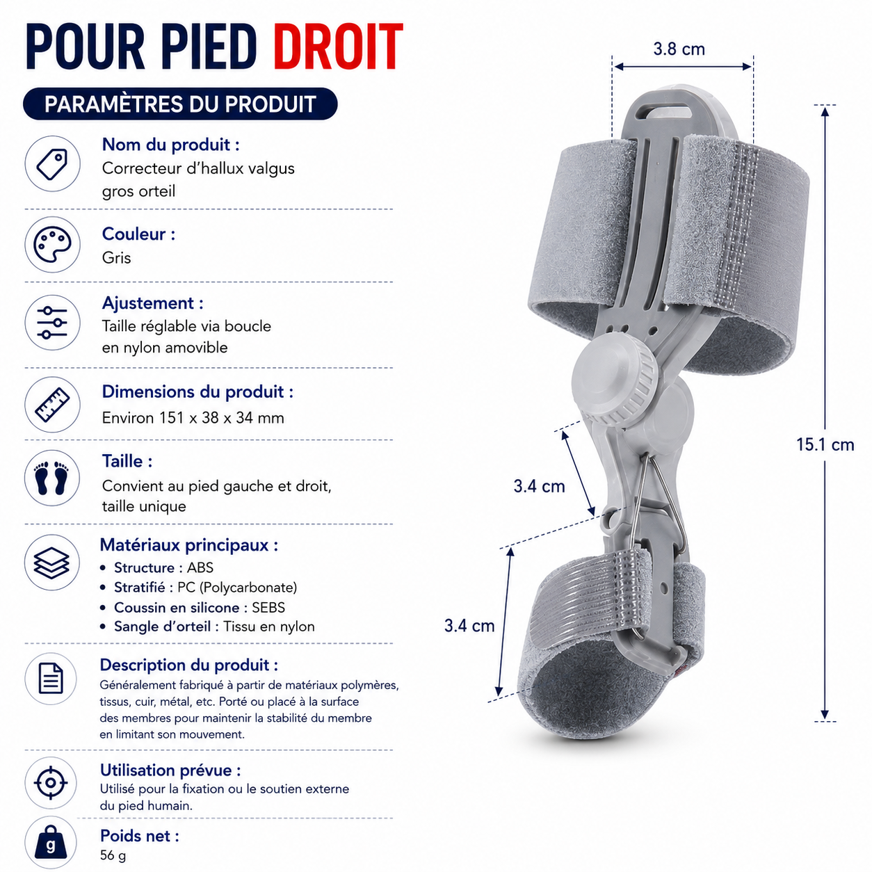 Correcteur Hallux Valgus — Soulagement de l'Oignon