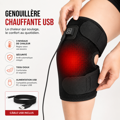 Genouillère Chauffante USB — Arthrose et Raideur