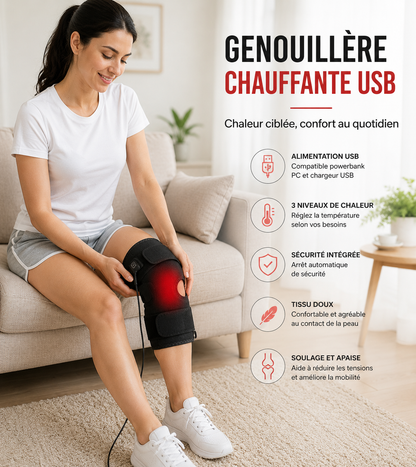 Genouillère Chauffante USB — Arthrose et Raideur