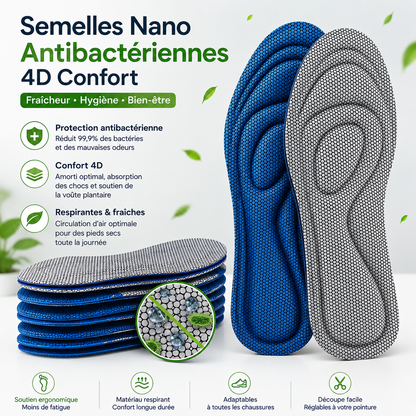 Pack 4 Semelles Orthopédiques Mémoire de Forme