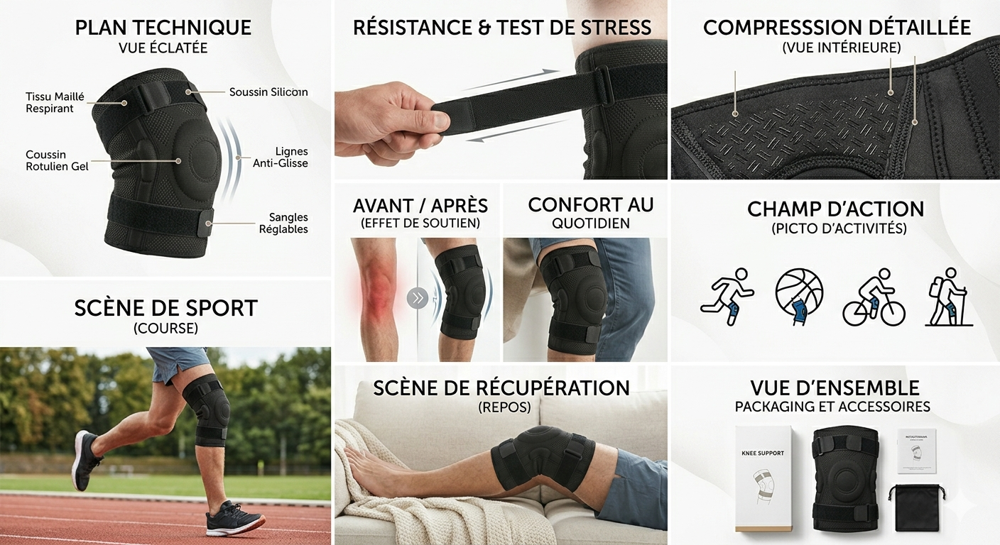 Genouillère Réglable Respirante — Soutien du Genou