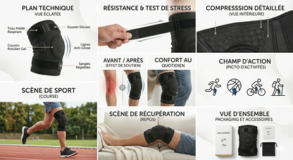 Genouillère Réglable Respirante — Soutien du Genou