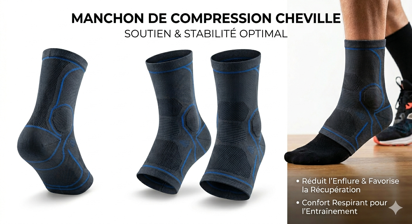 Manchon de Compression Cheville — Soutien & Stabilité