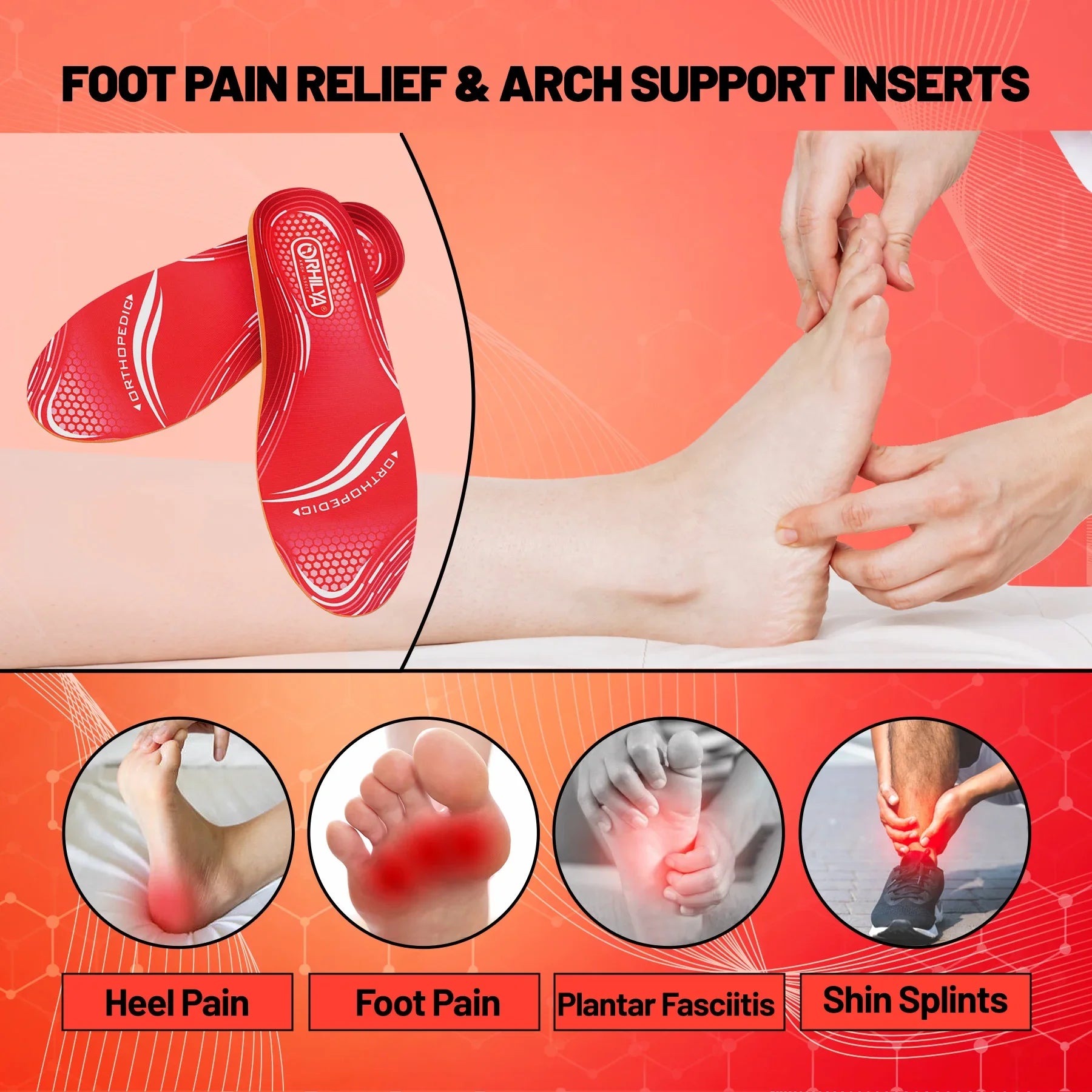 Semelles Orthopédiques Anti-Douleur — Plantar Fasciite, Voûte Plantaire & Talons