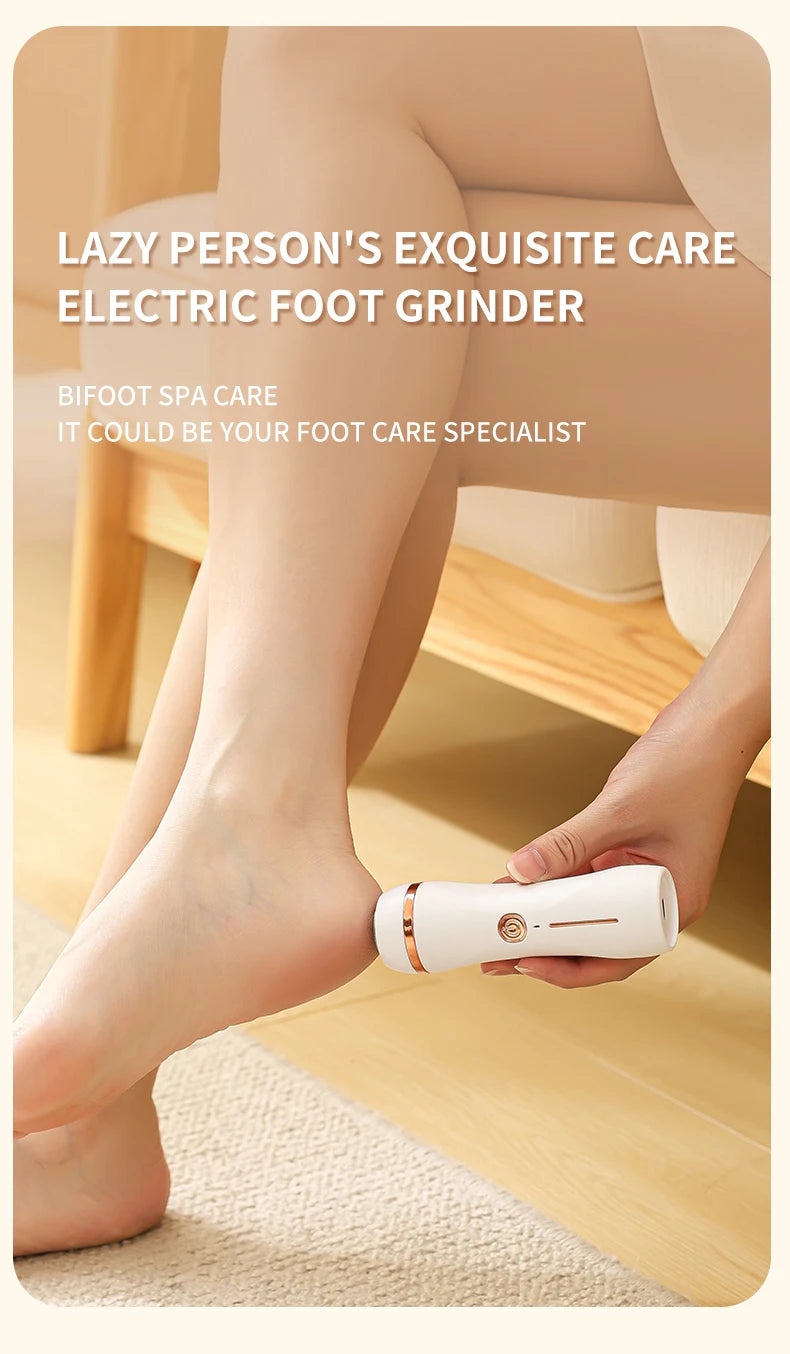Ponceuse Électrique Rechargeable pour Pieds — Peau Douce Sans Effort ni Douleur