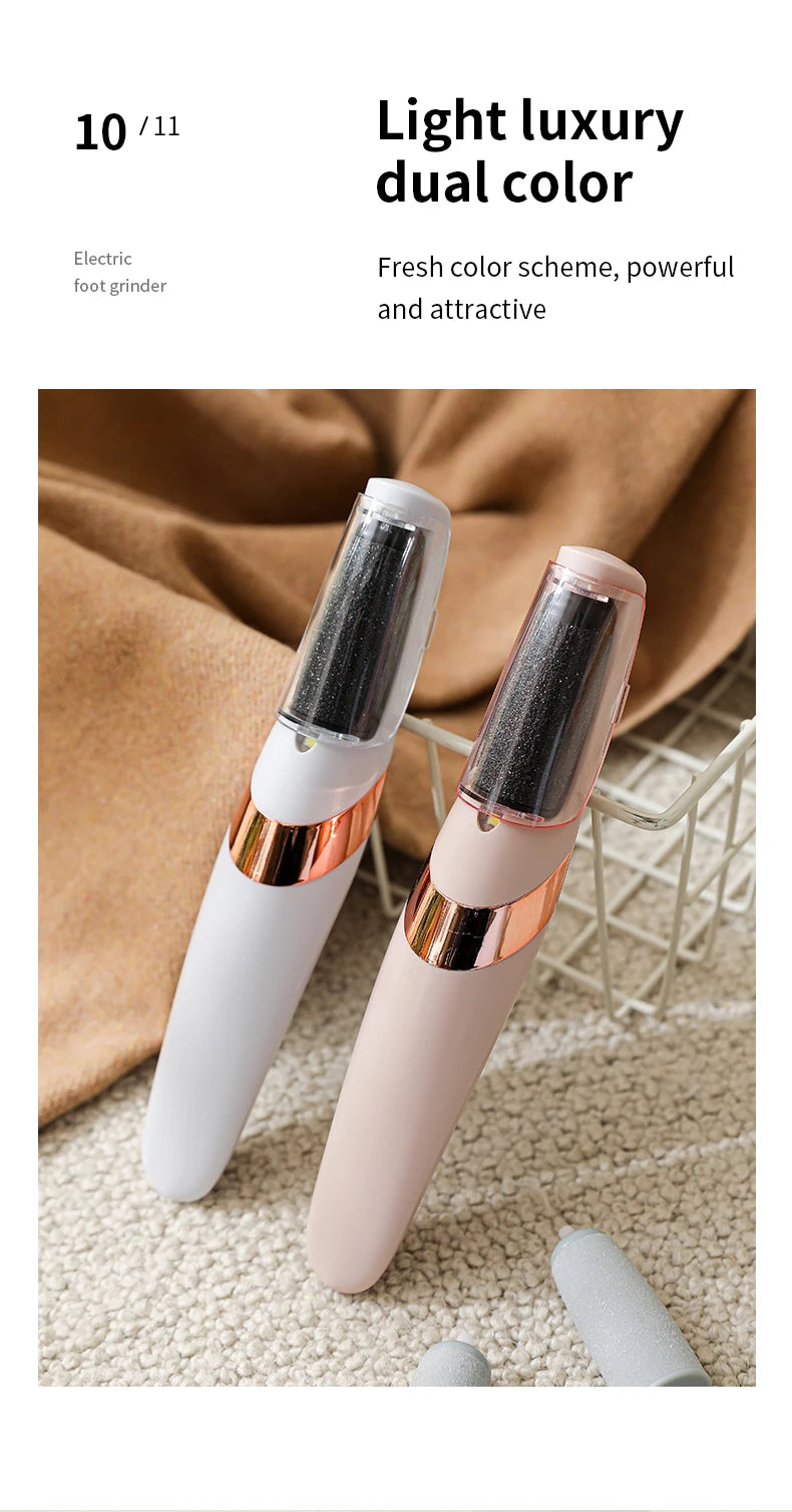 Ponceuse Électrique Rechargeable pour Pieds — Peau Douce Sans Effort ni Douleur