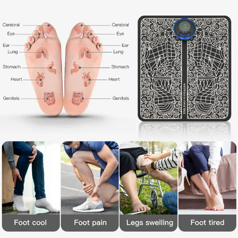 Coussin Massant EMS pour Pieds — Soulagement Immédiat des Douleurs