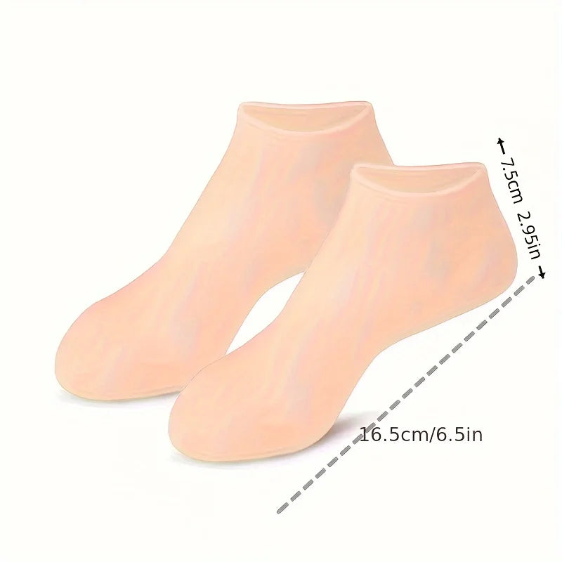 Chaussettes Hydratantes en Gel de Silicone — Talons Secs, Crevasses et Peau Douce
